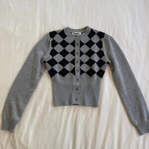 Guizio grey and black argly cardigan